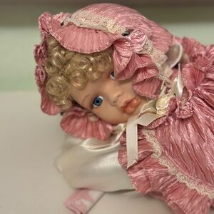 Collectors Vintage Pink Porcelain Doll